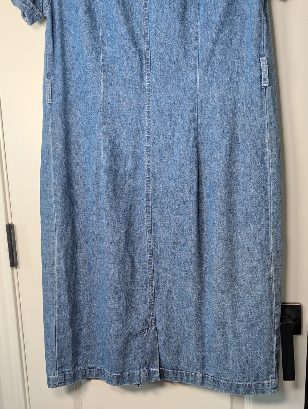 French Cuff Blue Denim Shirt Dress 100% Cotton - Picture 8 of 8